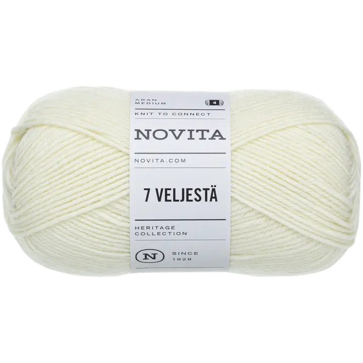 Novita lanka 7 Veljestä 100 g luonnonvalk. 010