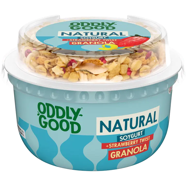 Oddlygood® Soygurt 180 g maustamaton + mansikka-sitruuna granola