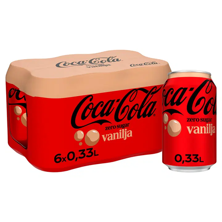 6-pack Coca-Cola Zero Sugar Vanilja virvoitusjuoma tölkki 0,33 L