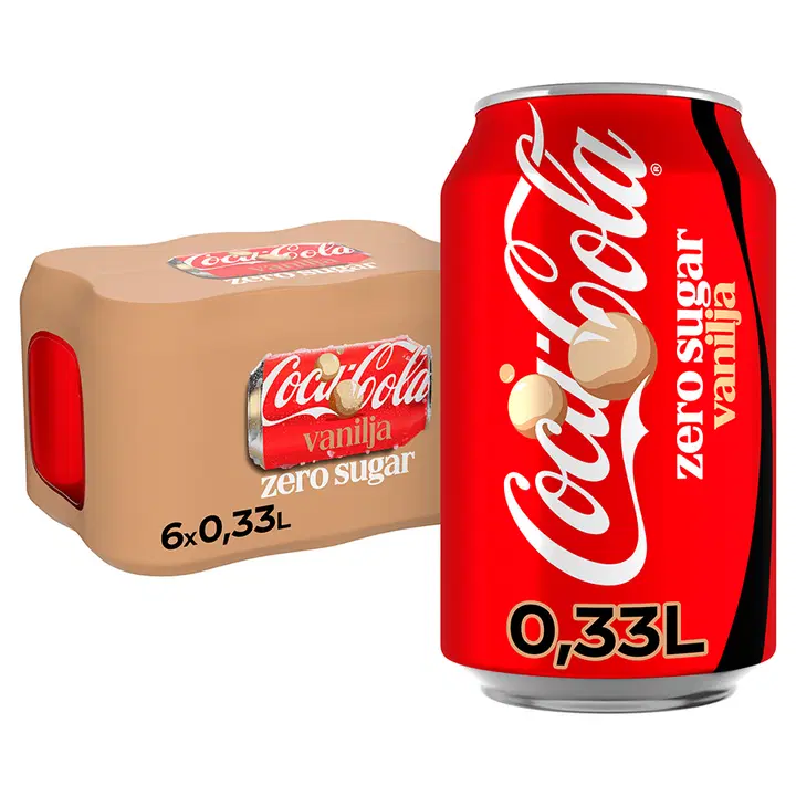 6-pack Coca-Cola Zero Sugar Vanilja virvoitusjuoma tölkki 0,33 L