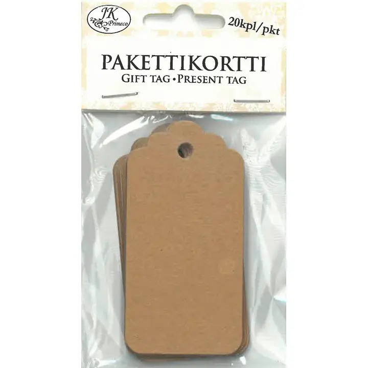 J.K. Primeco pakettikortti ruskea 20kpl