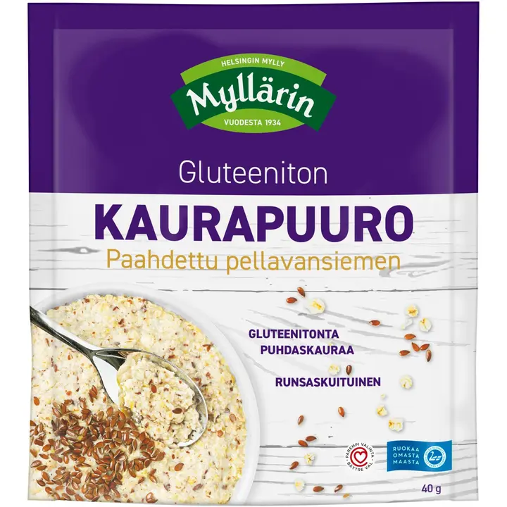 Myllärin Gluteeniton Kaurapuuro Paahdettu Pellavansiemen 40 g