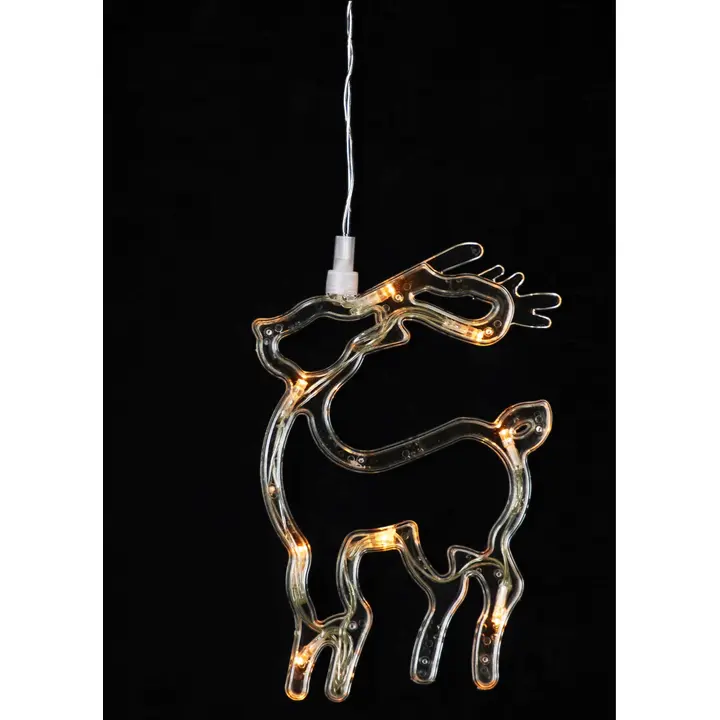 Siluett aknale Põhjapõder 8 led, 14 x 20 cm, patareitoide, 3 x AAA ei ole pakendis, sise.