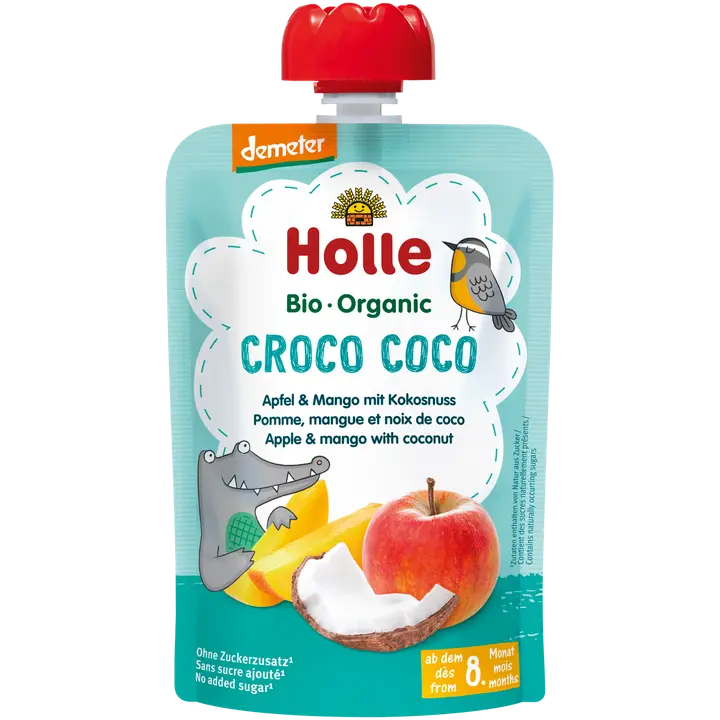 Holle Õuna-mangopüree kookosega 100 g, alates 8-elukuust