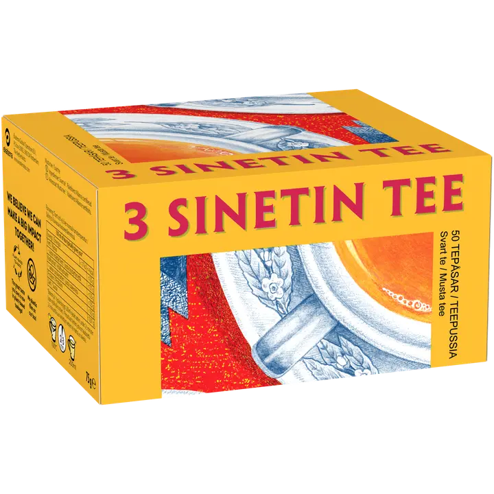 Paulig 3 Sinetin tee 50ps musta tee