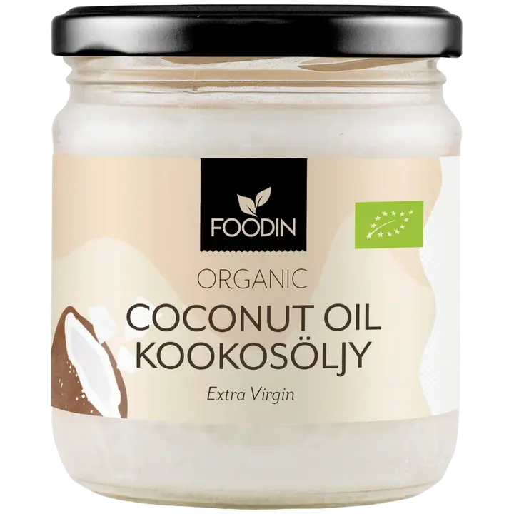Foodin Neitsytkookosöljy, kylmäpuristettu, Luomu, 400ml