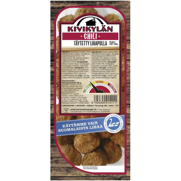 Kivikylän Palvarin Täytetty Lihapyörykkä Chili 300g