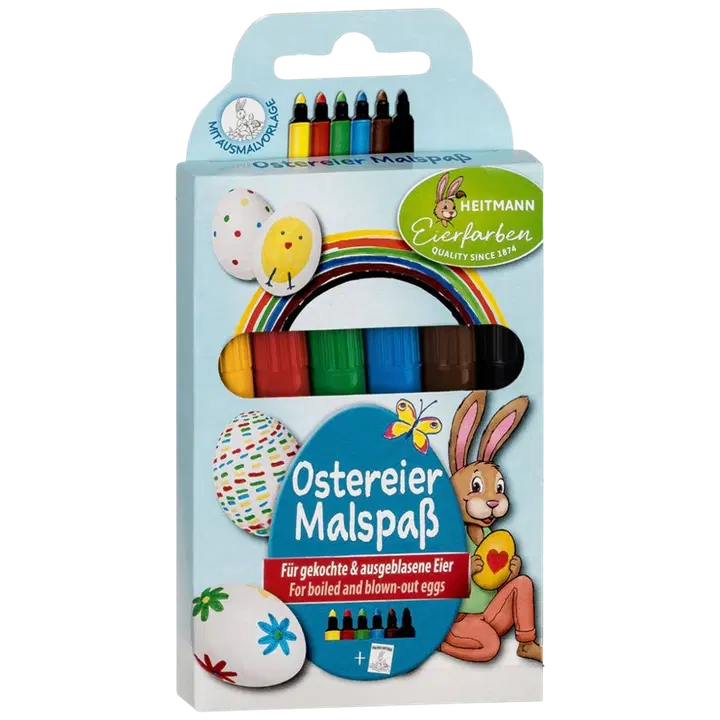 Munavärvipliiatsid - 6 pliiatsit ja värvimisleht