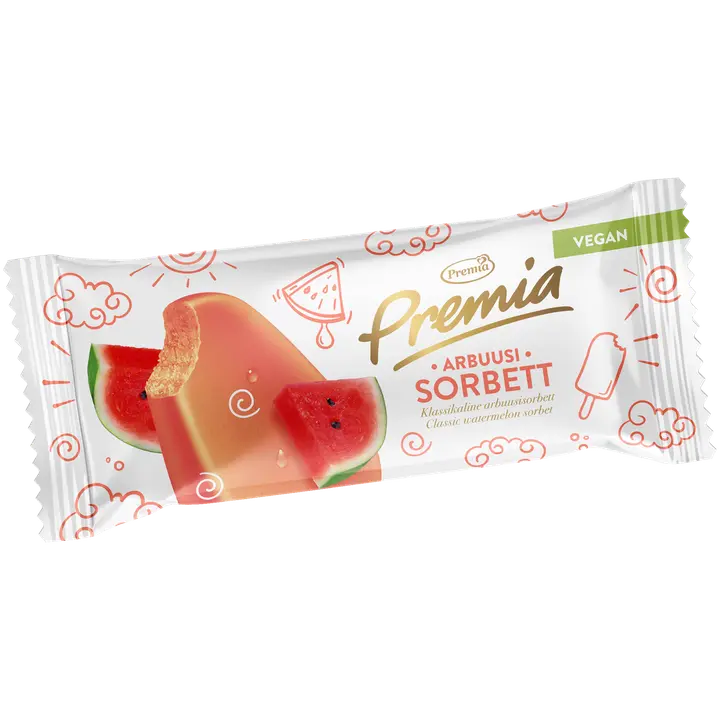 Arbuusisorbett, vegan, 73 g / 80 ml