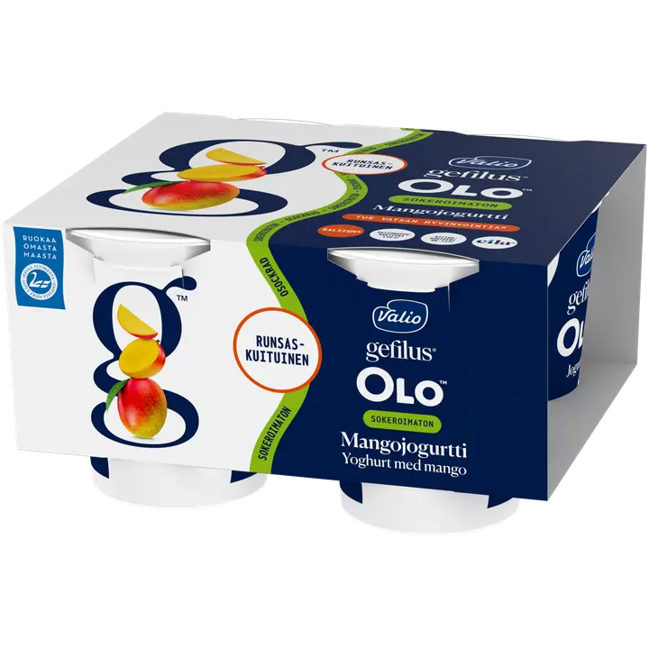 Valio Gefilus® OLO™ jogurtti 4x125 g mango sokeroimaton laktoositon