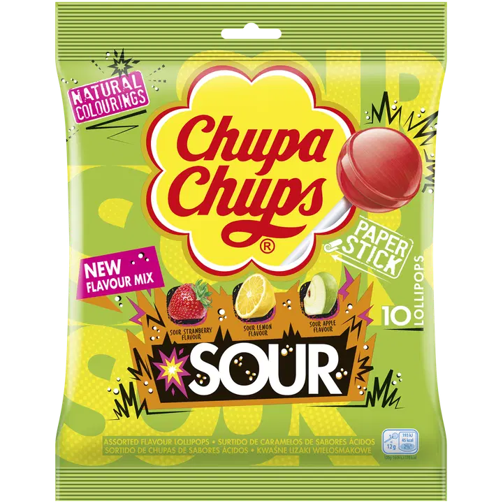 Chupa Chups Sour tikkaripussi 120g