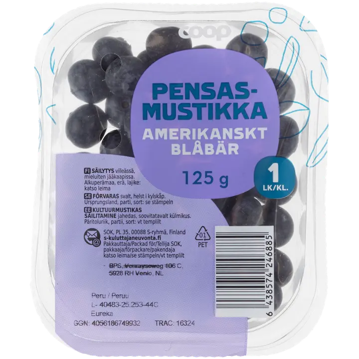 Coop pensasmustikka 125g