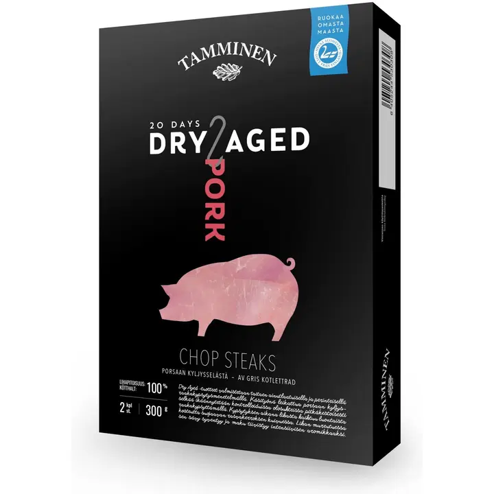 Tamminen porsaan Dry Aged Chop Steaks kyljysselästä 2kpl 300g