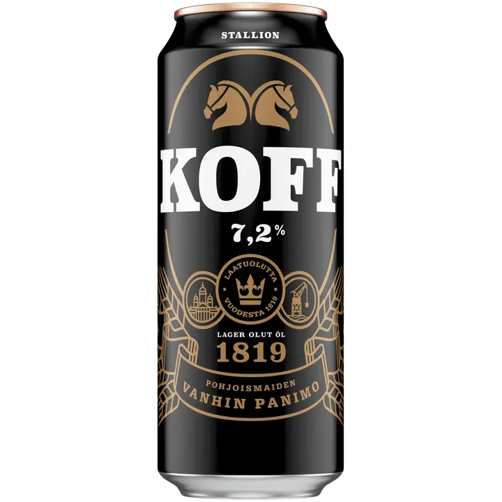 Koff Stallion Lager olut 7,2 til-% tölkki 0,5 L