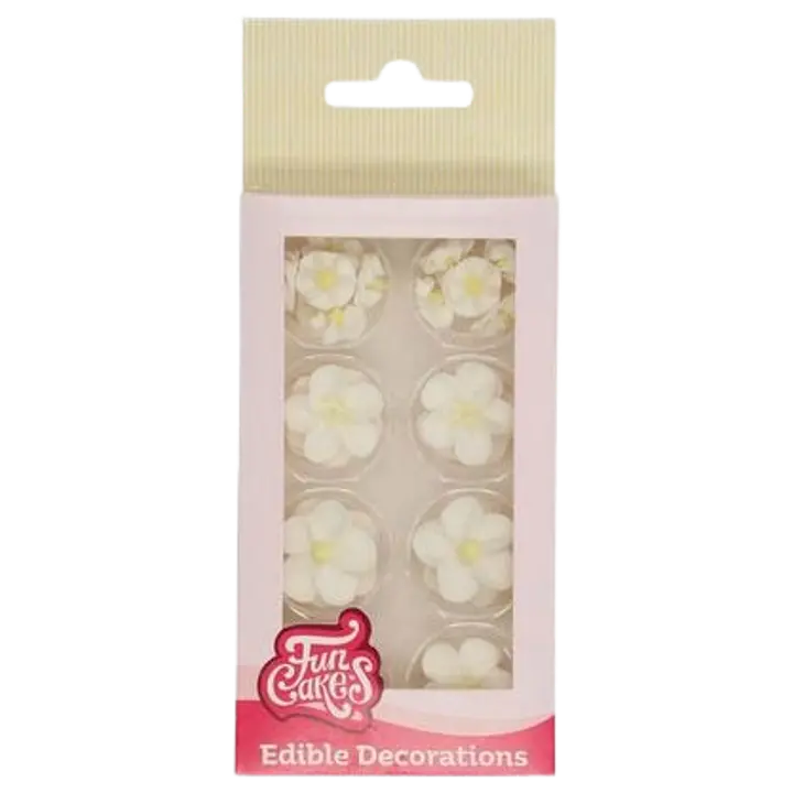 FunCakes syötävä koriste, kukkalajitelma valkoinen/keltainen