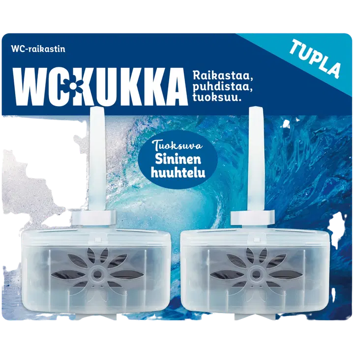 WC Kukka Sininen huuhtelu tuplapakkaus WC-raikastin 2x40g