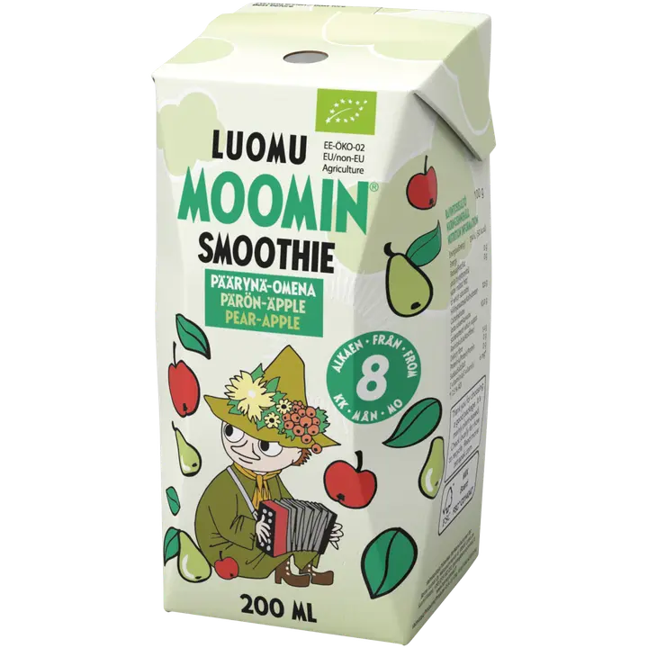 Moomin päärynä omena smoothie luomu 200ml