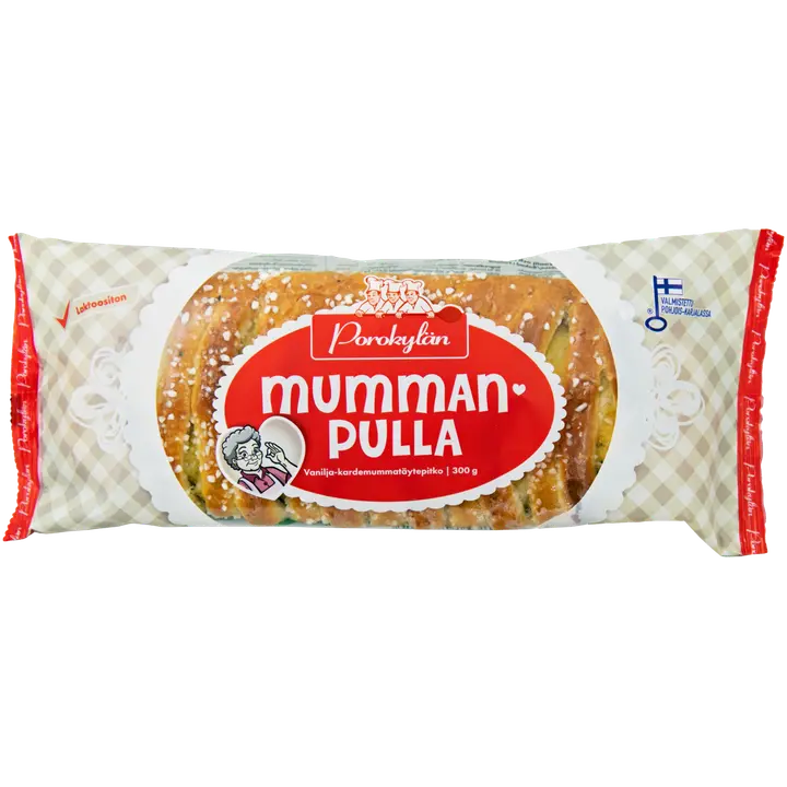 Porokylän Mummanpulla 300 g vanilja-kardemummatäytepitko.