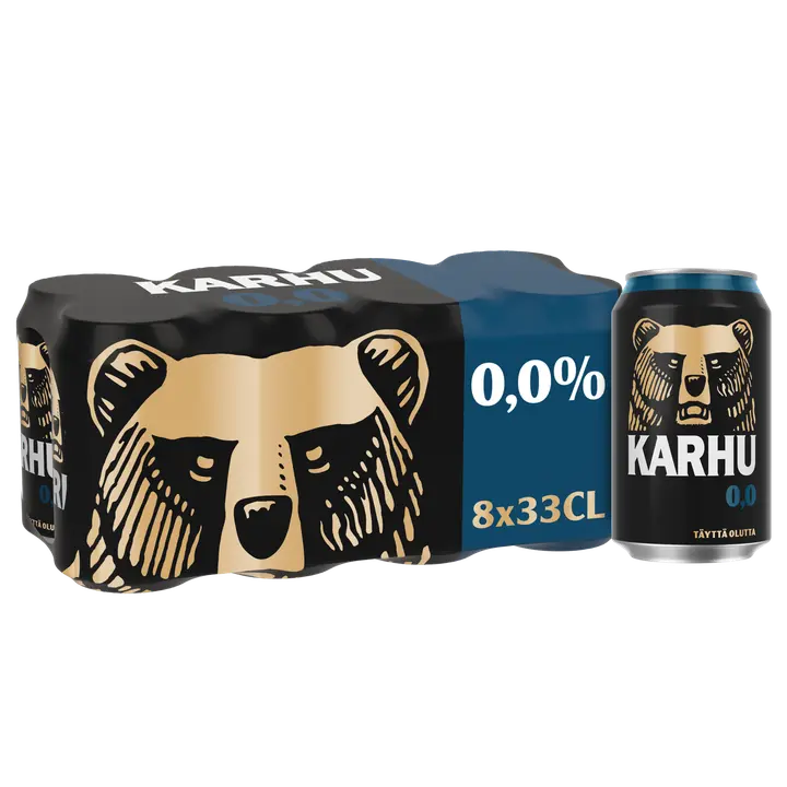 8-pack Karhu Alkoholiton Lager olut 0,0% tölkki 0,33 L