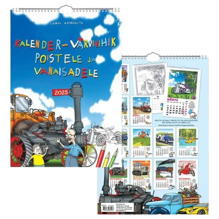 Kalender-Värvivihik Poistele ja Vanaisadele (U. Nemvalts) UUS!