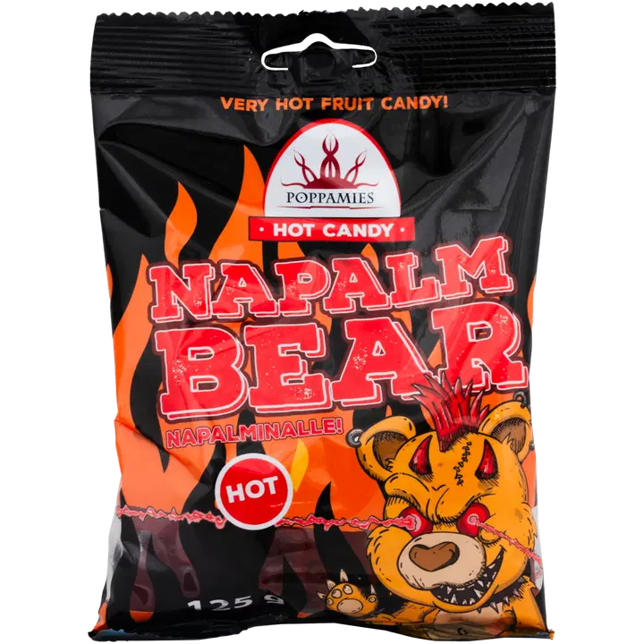 Poppamies Hot Candy Napalminalle hedelmäkarkki 125g