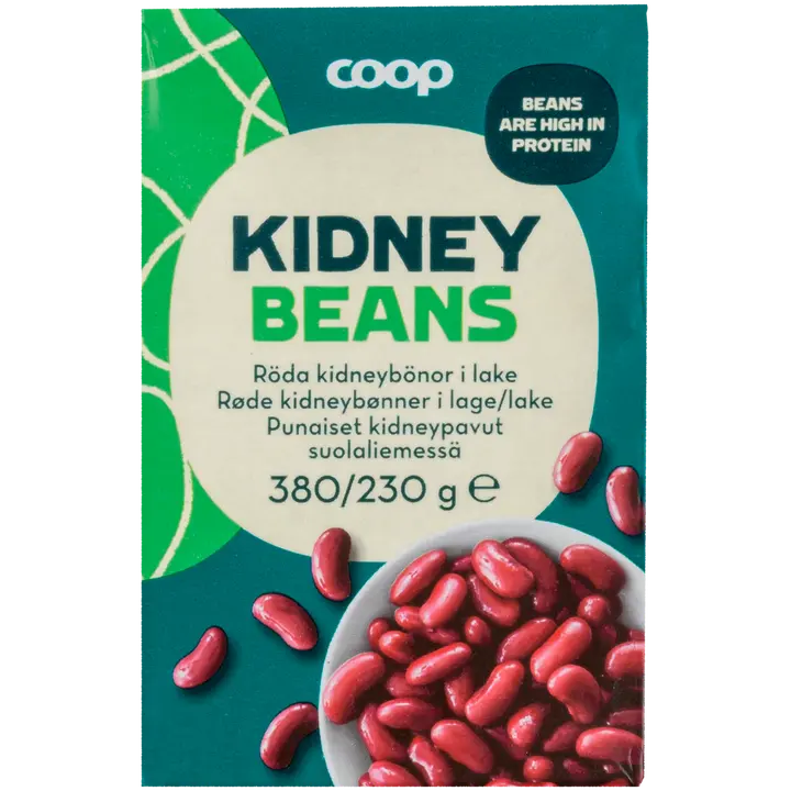 Coop punaiset kidneypavut suolaliemessä 380/230 g