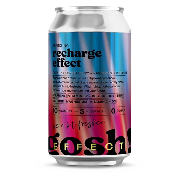 Gosh! Recharge Effect Cherry - Forrest Berry - Raspberry - Rhubarb energiajuoma 0,33l