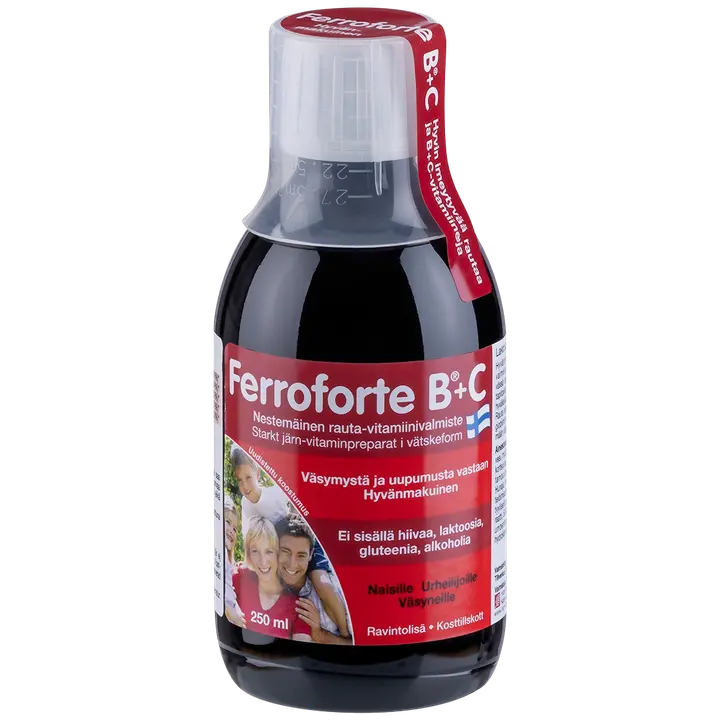 Ferroforte B + C nestemäinen rauta-vitamiinivalmiste 250 ml