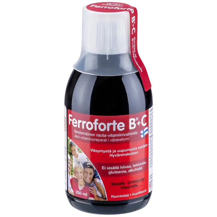 Ferroforte B + C nestemäinen rauta-vitamiinivalmiste 250 ml