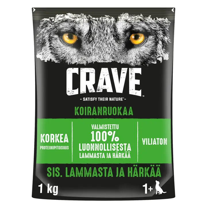 Crave Lammasta & Härkää koiranruoka 1kg