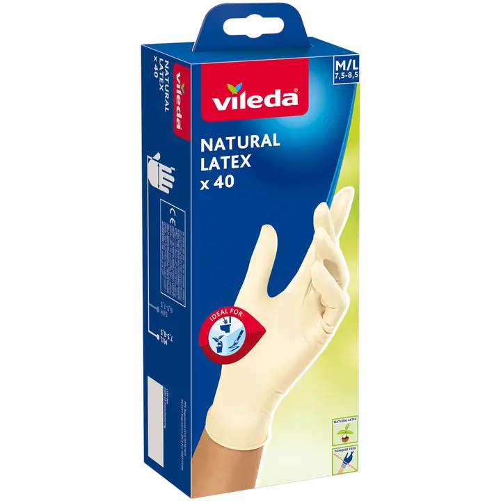Vileda Natural Latex 40 kertakäyttökäsine koko M/L