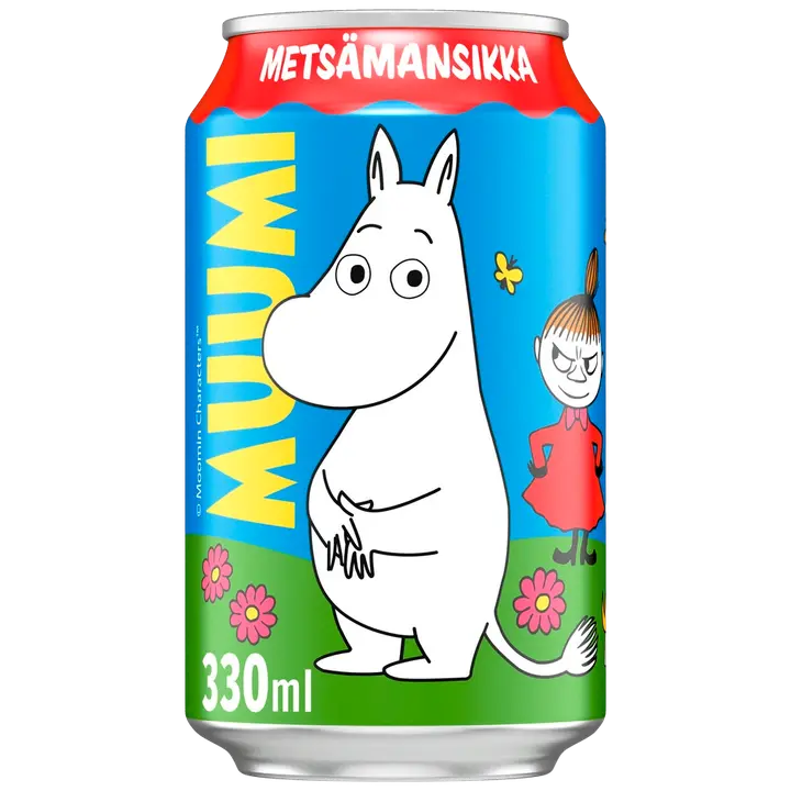 Muumi Metsämansikka virvoitusjuoma tölkki 0,33 L