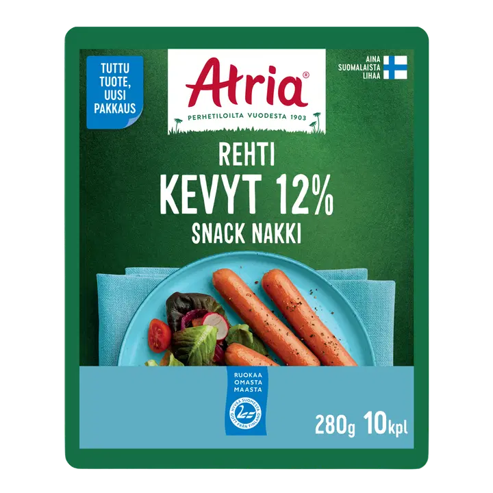 Atria Rehti Kevyt 12% Snack Nakki 280g