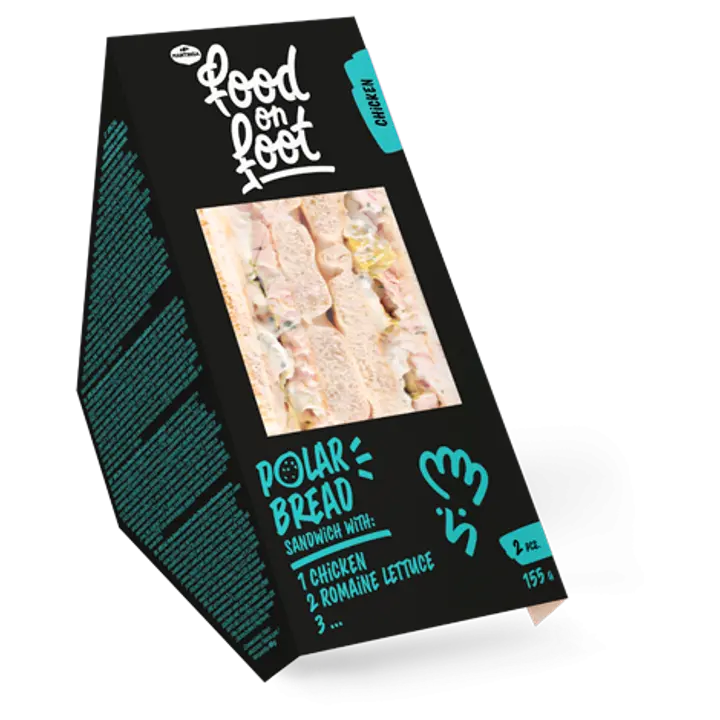 FOOD ON FOOT Polar bread võileib kana ja rooma salatiga 155 g