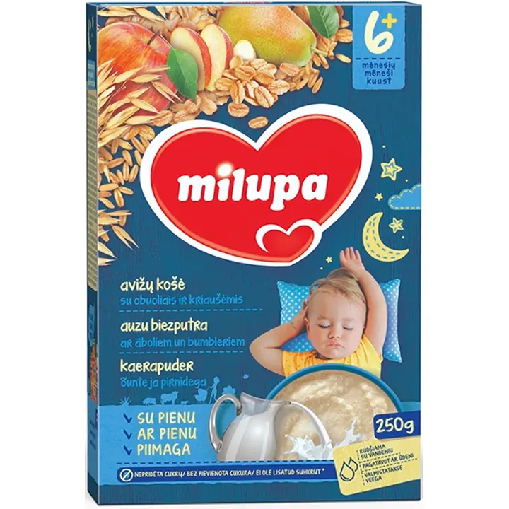 Milupa HEA UNE Kaerapuder õunte ja pirnidega 6+ 250 g