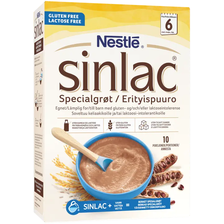 Nestlé Sinlac Maidoton ja gluteeniton riisipuuro 6kk 500g