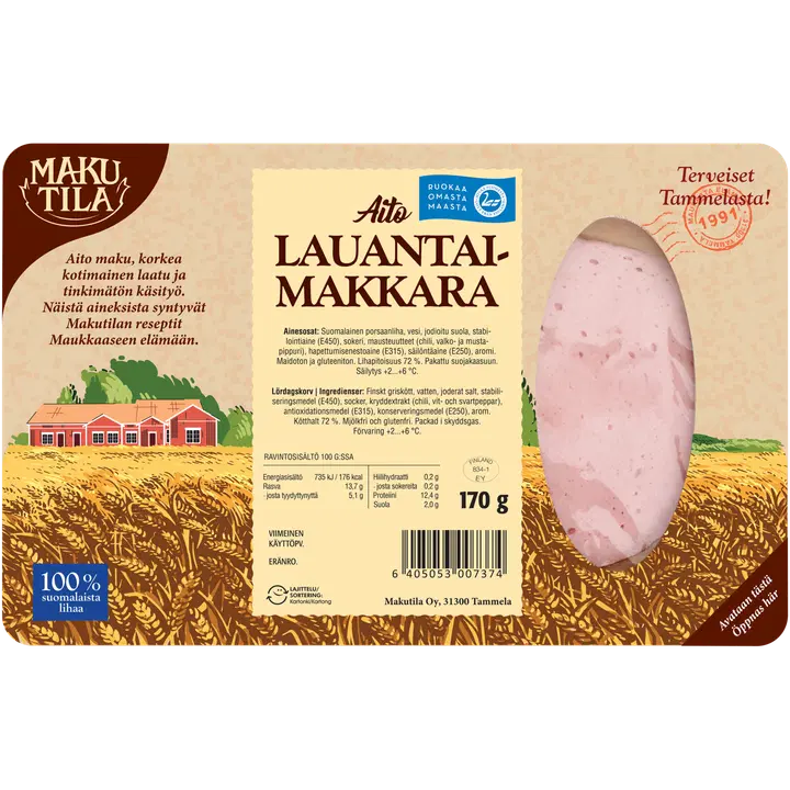 Makutila Aito Lauantaimakkara viipaloitu 170 g