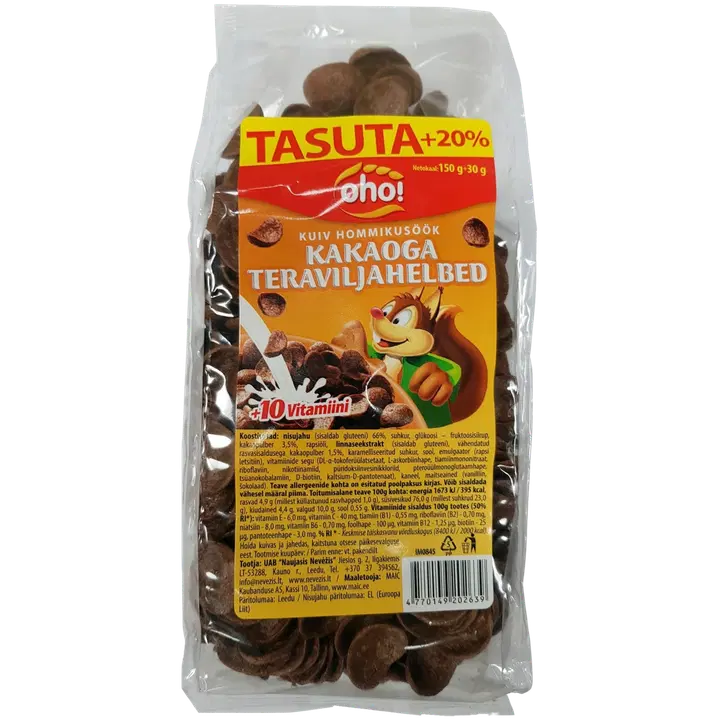 Oho hommikusöök kakaoga teraviljahelbed 150g