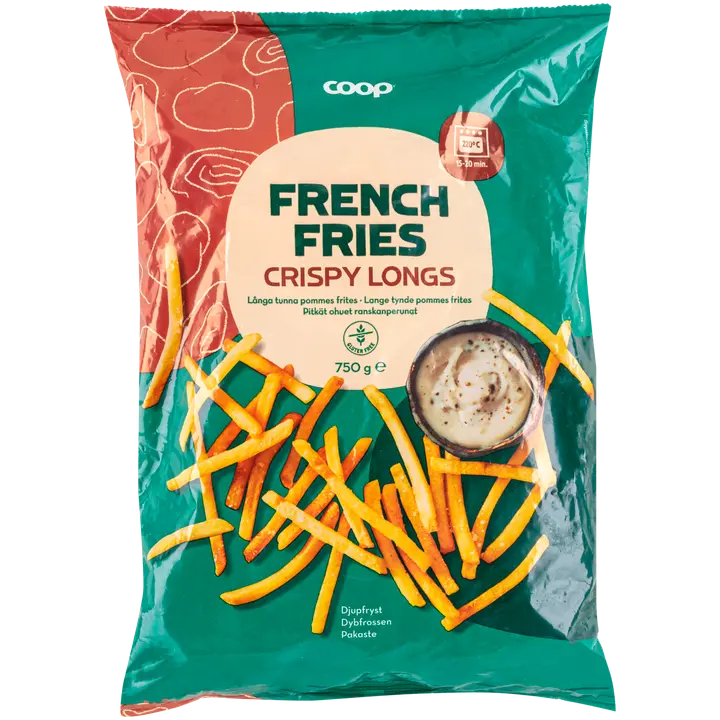 Coop Crispy Longs pitkät ranskanperunat 750 g pakaste