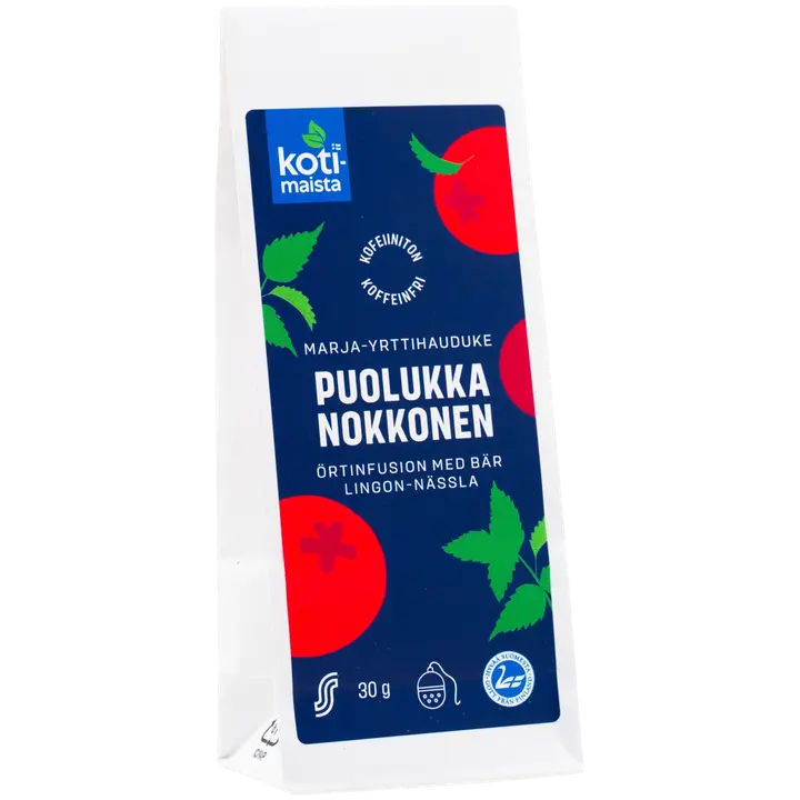 Kotimaista Puolukka Nokkonen kofeiiniton marja-yrttihauduke 30 g