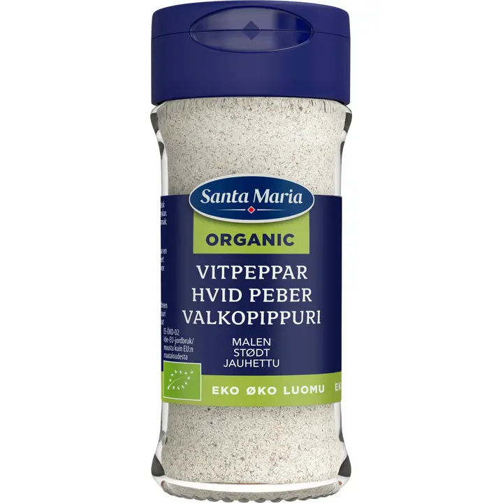 Santa Maria Valkopippuri jauhettu Luomu, purkki 35g