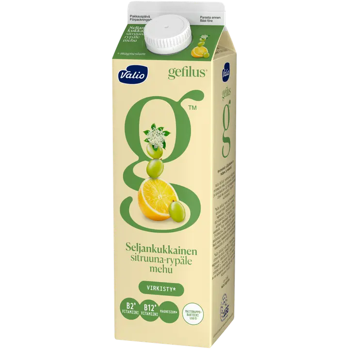 Valio Gefilus® sitruuna-rypälemehu 1 l seljankukkainen+magnesium