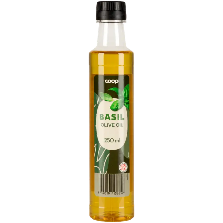 Coop basilikanmakuinen oliiviöljy 250 ml