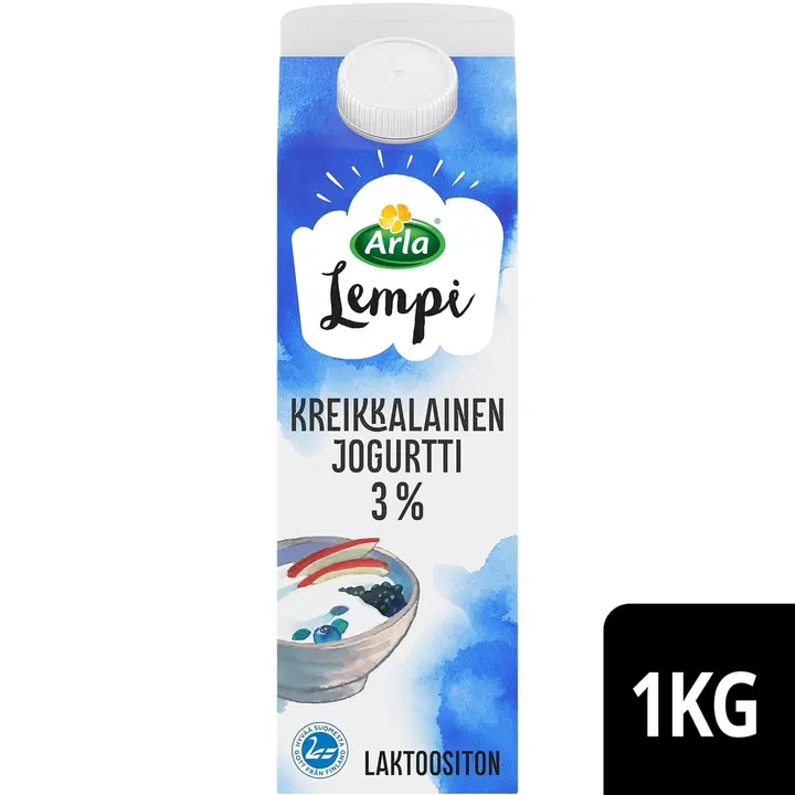 Arla Lempi Kreikkalainen jogurtti 3% 1kg laktoositon
