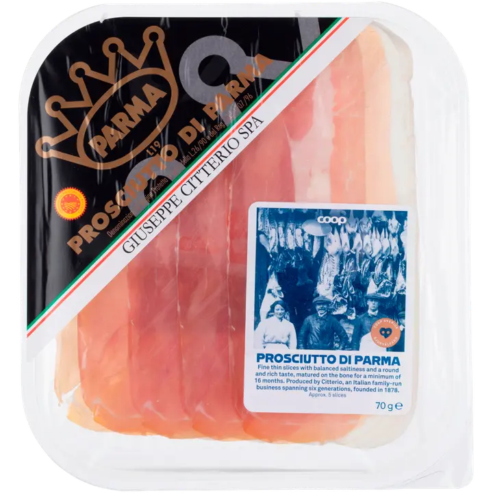 Coop Prosciutto di Parma D.O.P. ilmakuivattu parmankinkku 70 g