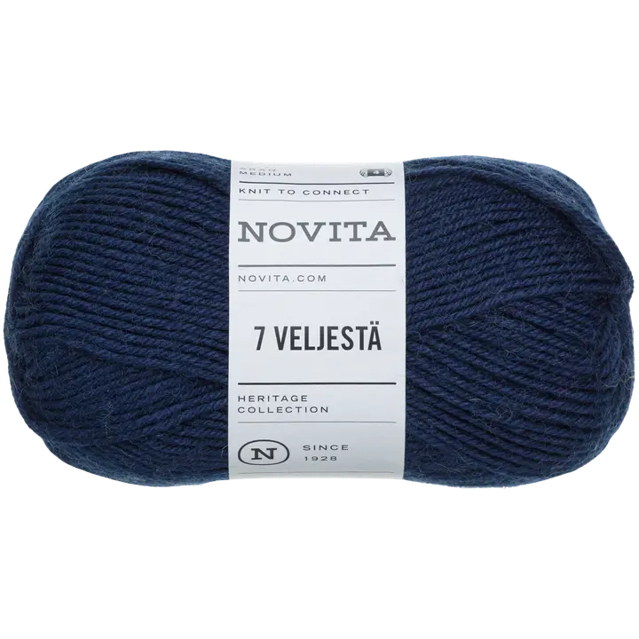 Novita lanka 7 Veljestä 100 g laivasto 170