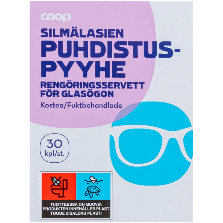 Coop silmälasien puhdistuspyyhe 30 kpl