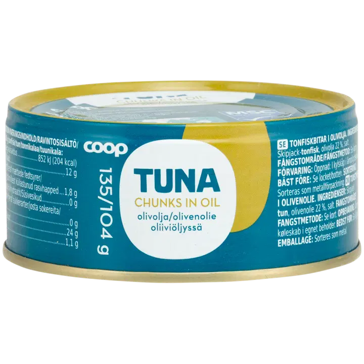 Coop tonnikala paloina oliiviöljyssä MSC 135/104 g