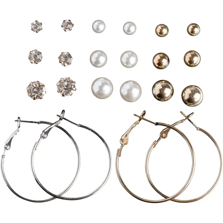 Cailap Korvakorusetti, napit ja renkaat, 11 paria