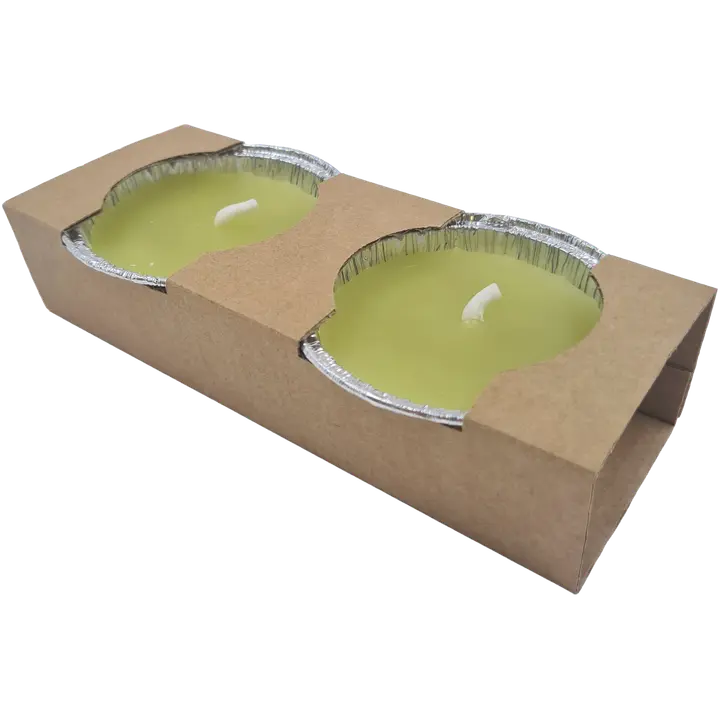 Ulkokynttilä foliossa lime 2 kpl